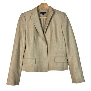 Ann Taylor Beige Champagne Hidden Button Blazer 4